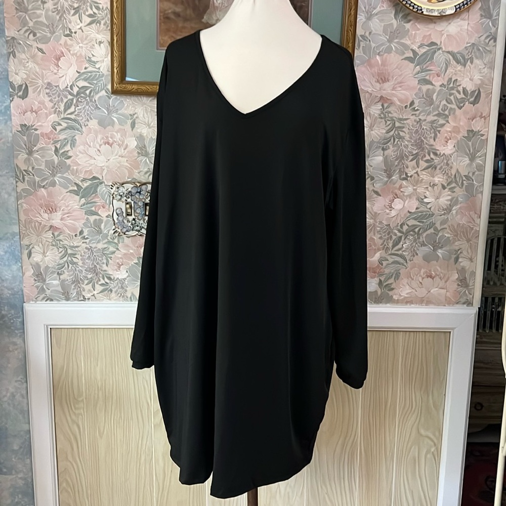 4XL Women's Black Long Sleeve Dress